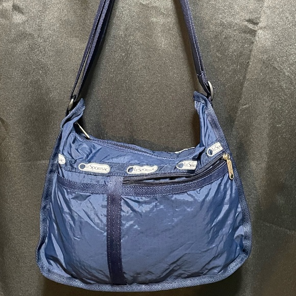 Vintage 90s LeSportsac Navy Crossbody Purse Lightweight - Picture 1 of 12